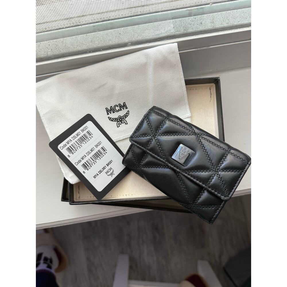 MCM Travia Quilted Leather Card Case – Authentic Black NWT - Picture 7 of 15